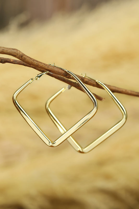 Gold Chunky Square Hoop Earrings Jewelry JT's Designer Fashion