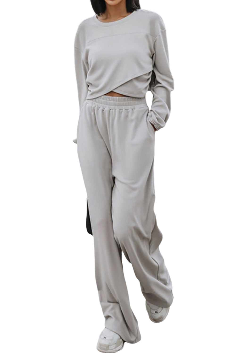 Light Grey Active Sets Bottoms JT's Designer Fashion