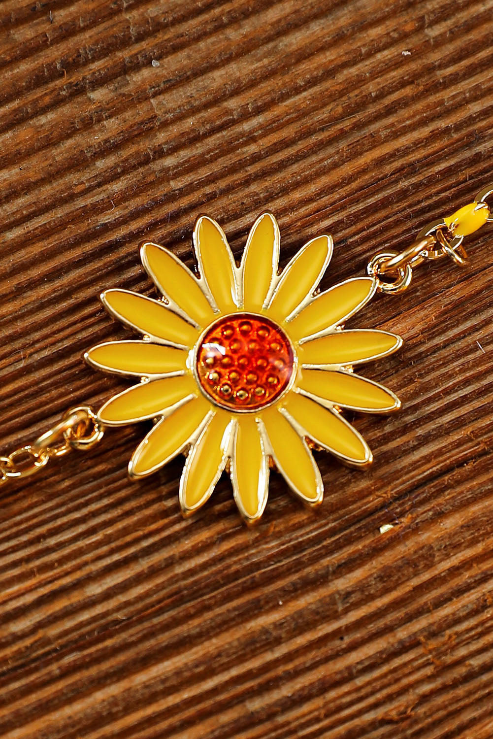 Gold Sunflower Alloy Adjustable Chain Bracelet Jewelry JT's Designer Fashion