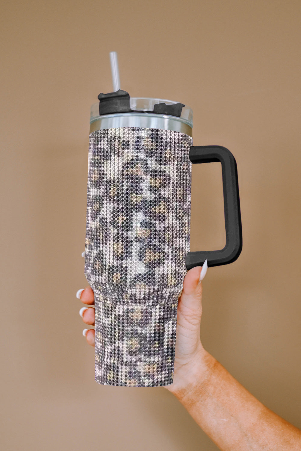 Leopard Sparkle Rhinestone Stainless Steel Insulated Cup Tumblers JT's Designer Fashion