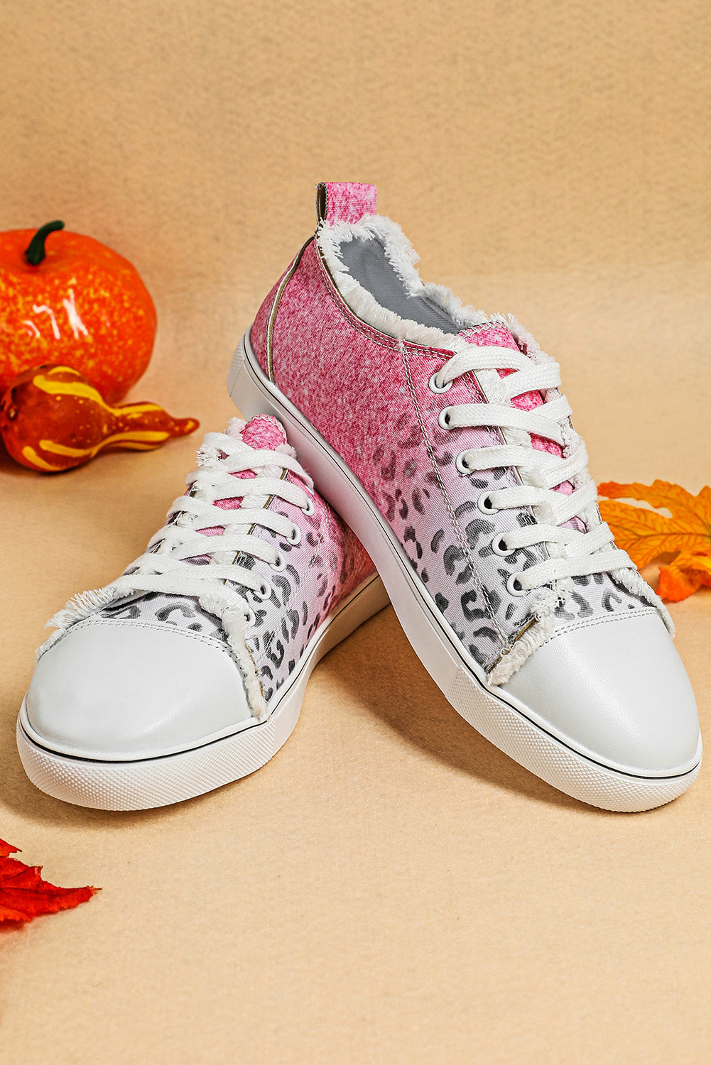 Barbie Style Pink Ombre Leopard Print Casual Canvas Shoes Women's Shoes JT's Designer Fashion