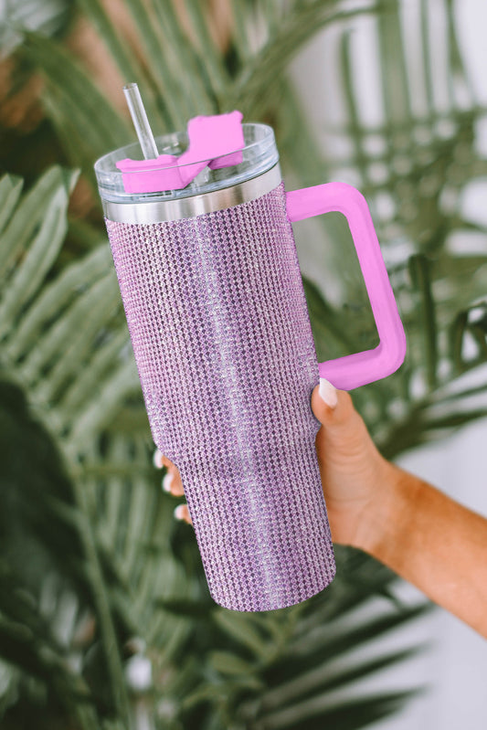 Purple Sparkle Rhinestone Stainless Steel Insulated Cup Tumblers JT's Designer Fashion