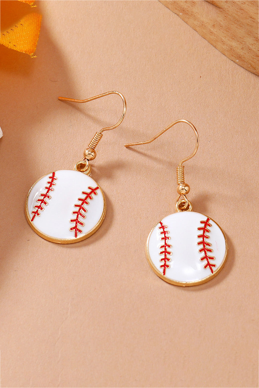 Gold Alloy Baseball Earrings Jewelry JT's Designer Fashion