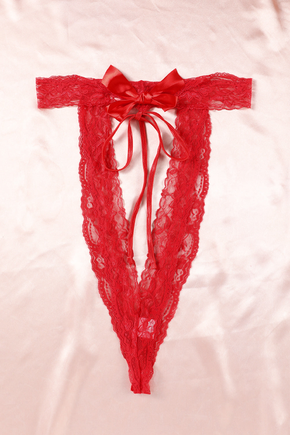 Red Bow Knot Cut Out Lace Teddy Lingerie Teddy Lingerie JT's Designer Fashion