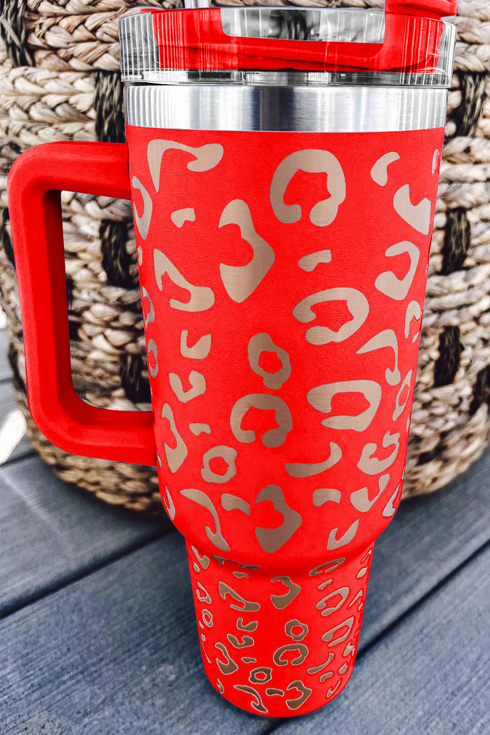 Red Leopard Spotted 304 Stainless Double Insulated Cup 40oz Tumblers JT's Designer Fashion