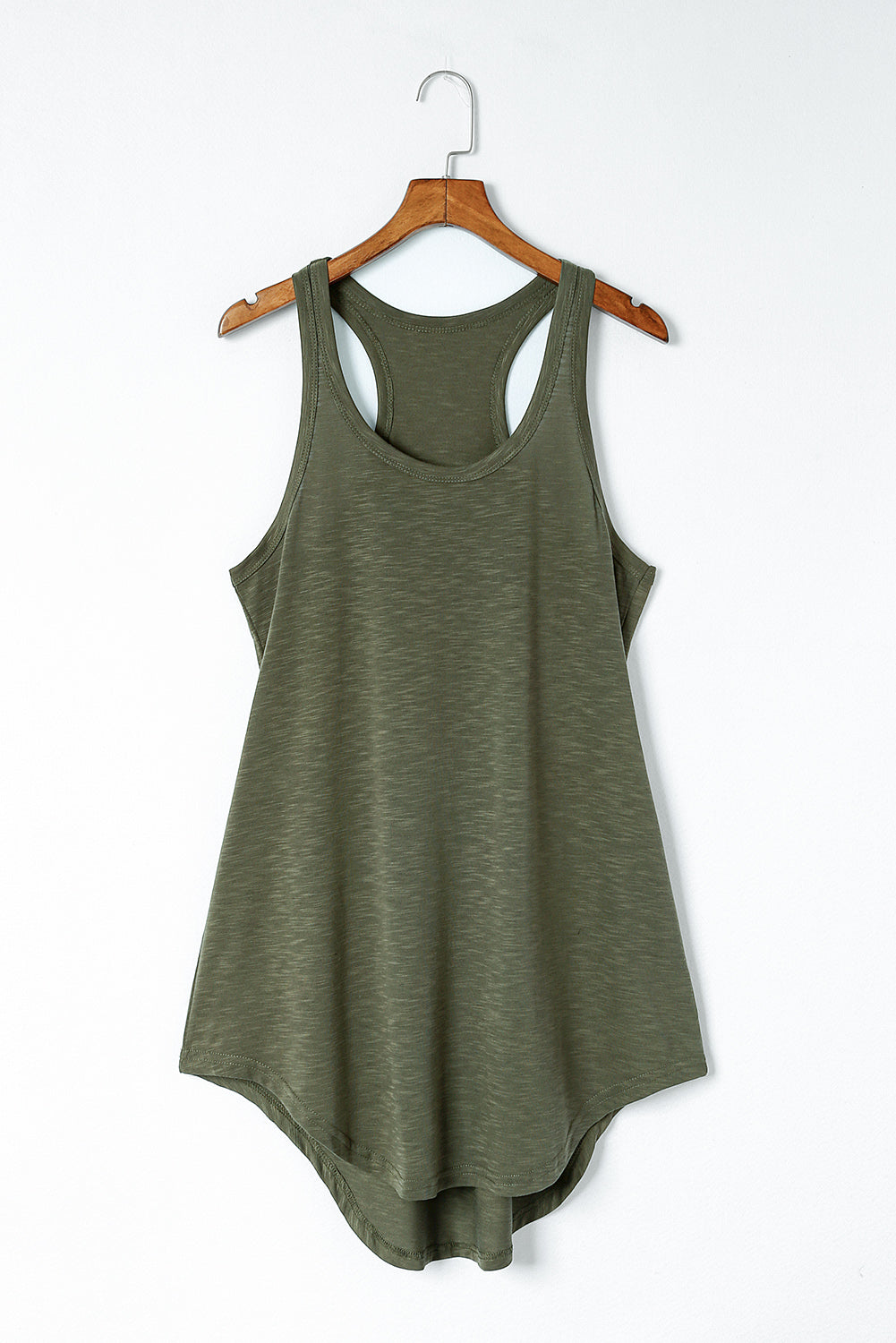 Green U Neck Racer Back Soft Tank Dress Mini Dresses JT's Designer Fashion