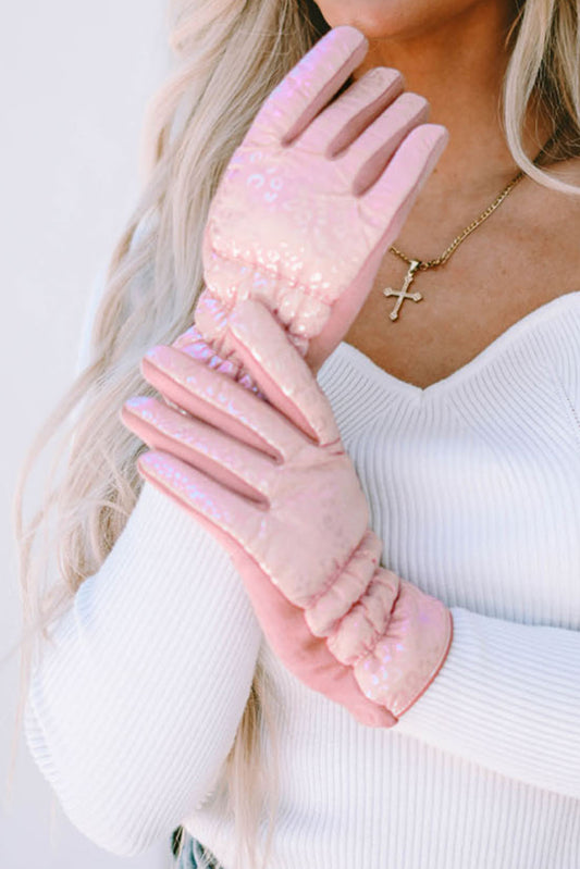 Pink Patchwork Heart Embroidered Touch Screen Glove Other Accessories JT's Designer Fashion