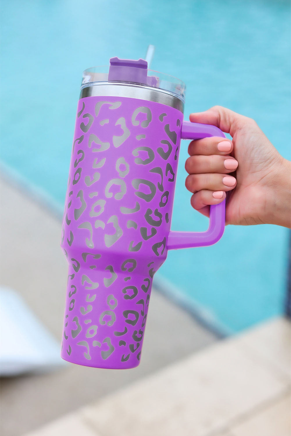 Purple Leopard Spotted 304 Stainless Double Insulated Cup 40oz Tumblers JT's Designer Fashion