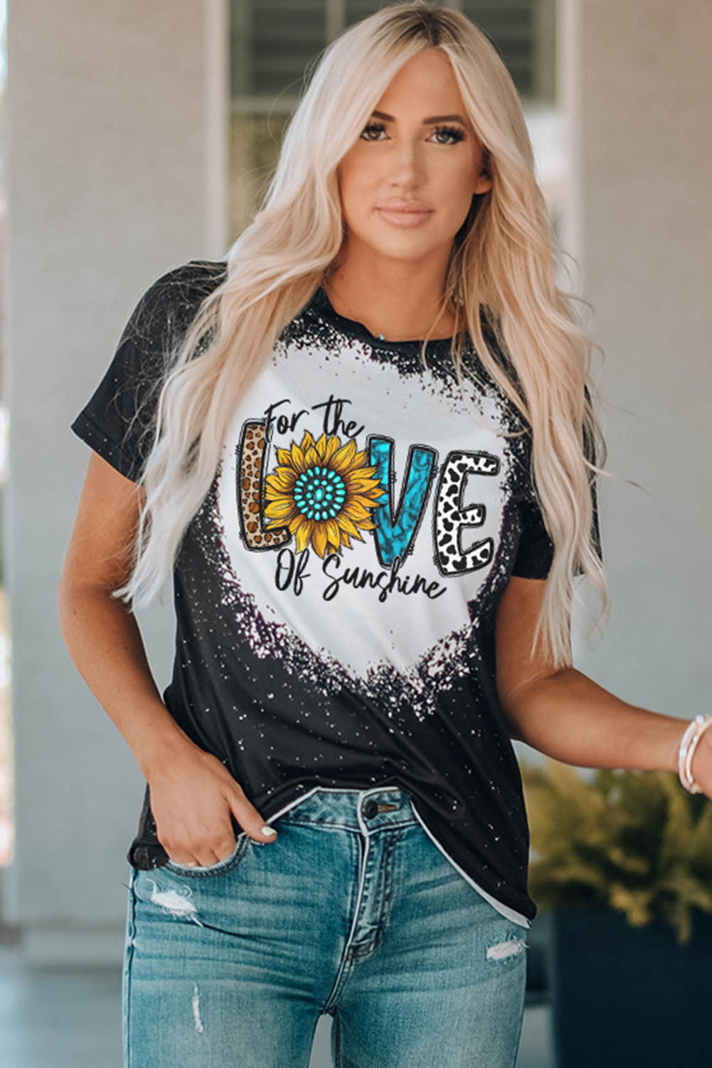 Black Family Matching Western LOVE Graphic Print Color Block Top Family T-shirts JT's Designer Fashion