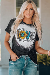 Black Family Matching Western LOVE Graphic Print Color Block Top Family T-shirts JT's Designer Fashion