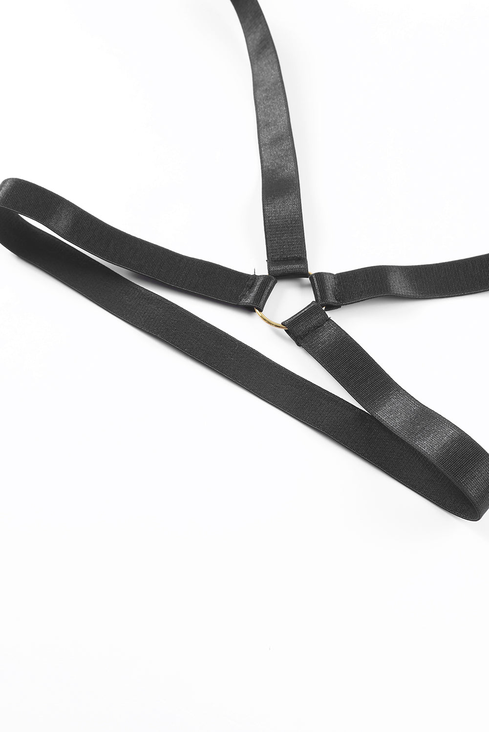 Black Sheer Mesh Strappy Teddy Lingerie with Garter Belt Teddy Lingerie JT's Designer Fashion