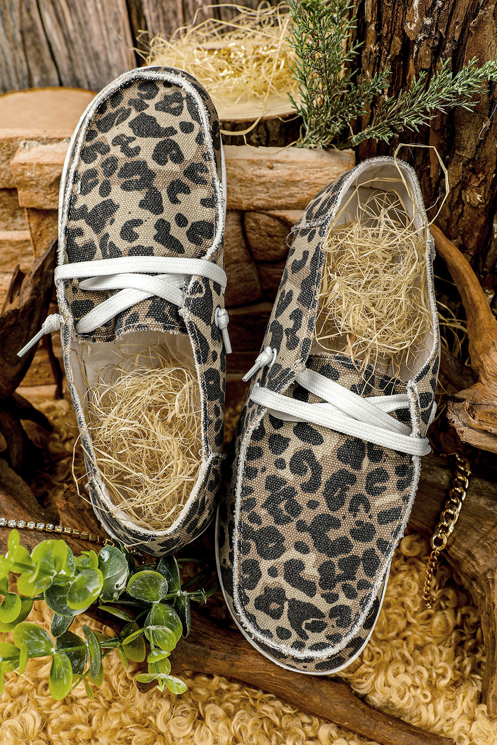 Leopard Slip On Flat Canvas Shoes Women's Shoes JT's Designer Fashion