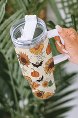 Snow White Halloween Pattern Print Handled Stainless Steel Vacuum Cup Tumblers JT's Designer Fashion