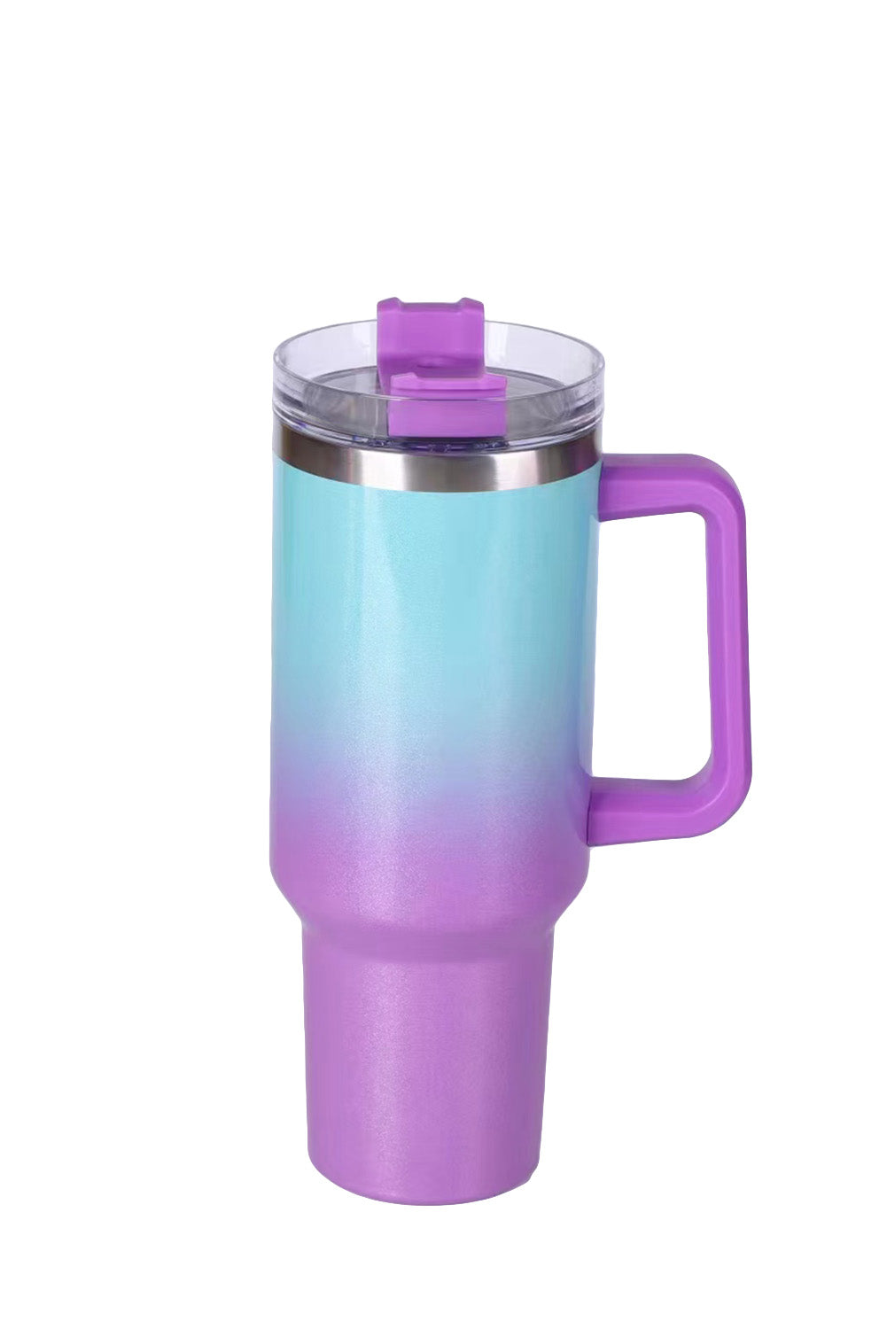 Sky Blue Gradient Color Handled 304 Stainless Steel Vacuum Cup Tumblers JT's Designer Fashion