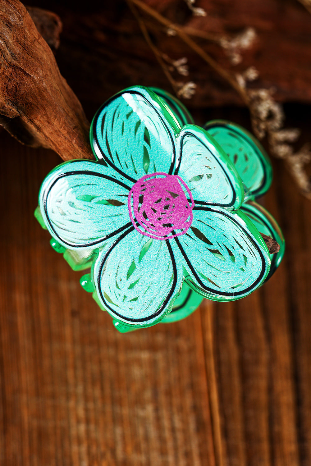 Mint Green Flower Shape Claw Hairpin Headwear JT's Designer Fashion