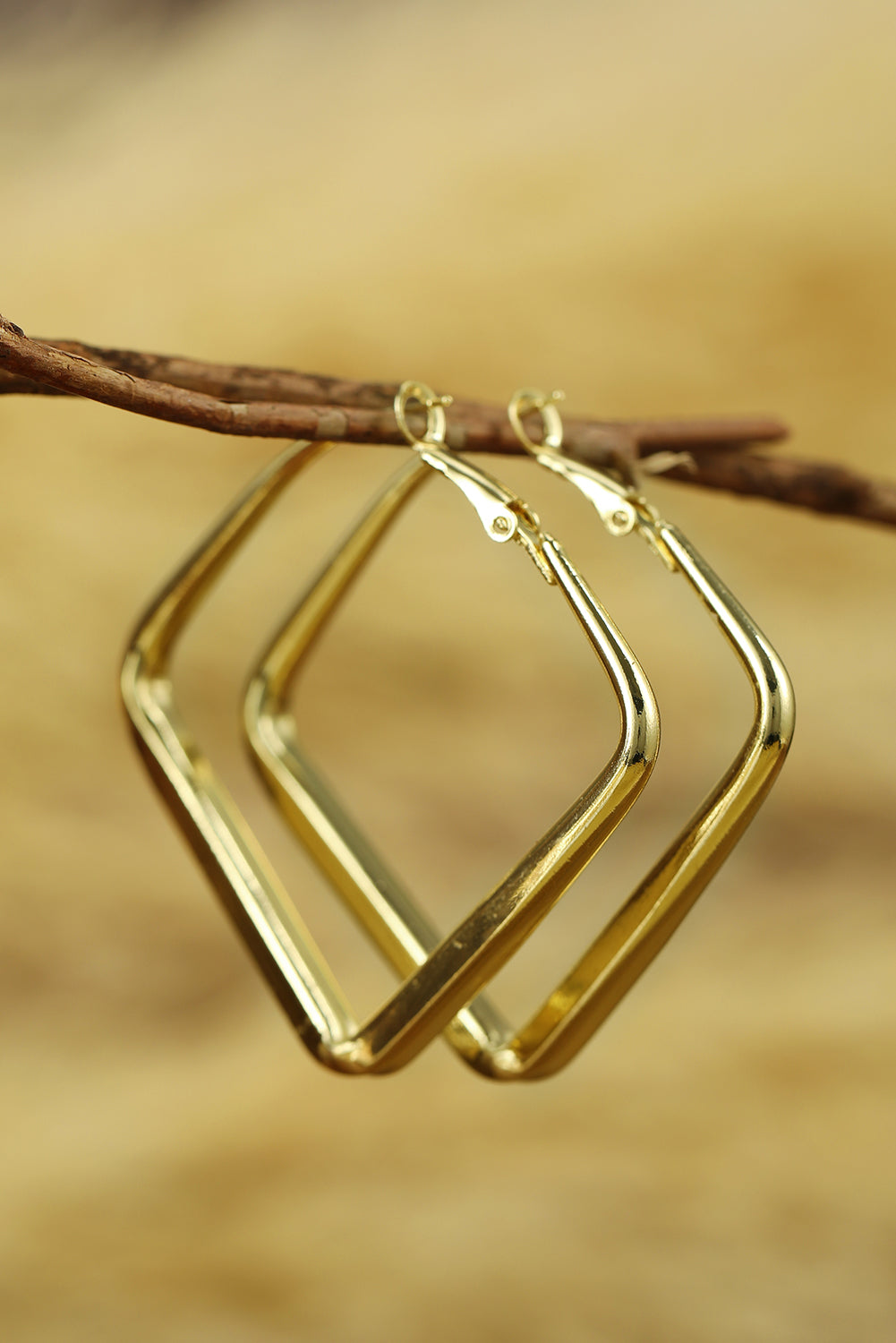 Gold Chunky Square Hoop Earrings Jewelry JT's Designer Fashion