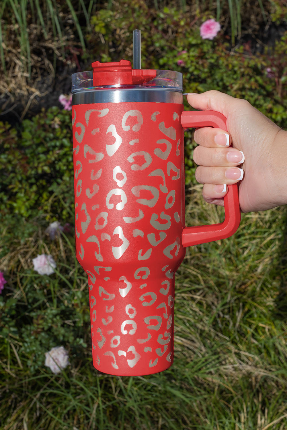 Red Leopard Spotted 304 Stainless Double Insulated Cup 40oz Tumblers JT's Designer Fashion