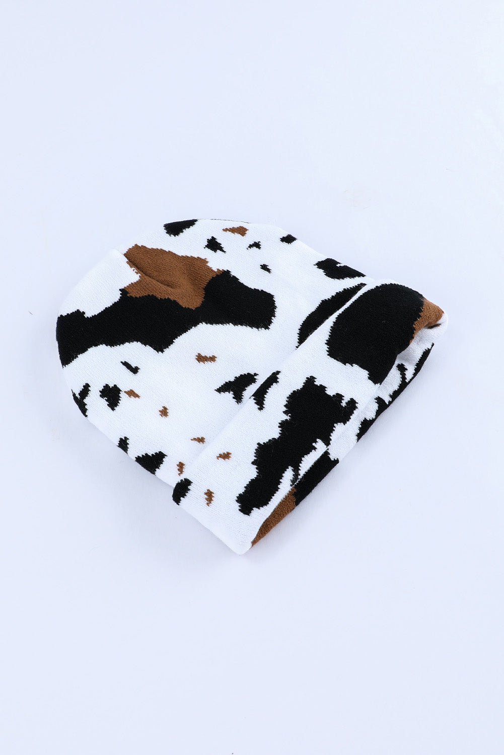 Black Cow Spots Printed Warm Beanie Hat Hats & Caps JT's Designer Fashion