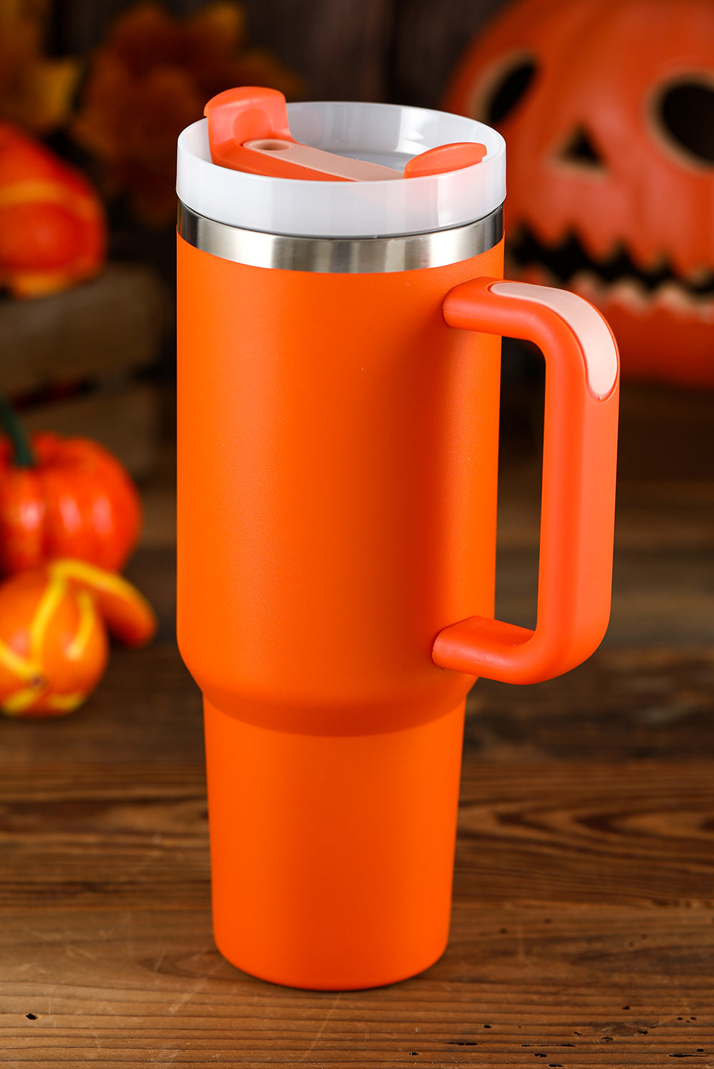 Orange 304 Stainless Steel Vacuum Handle Tumbler Tumblers JT's Designer Fashion