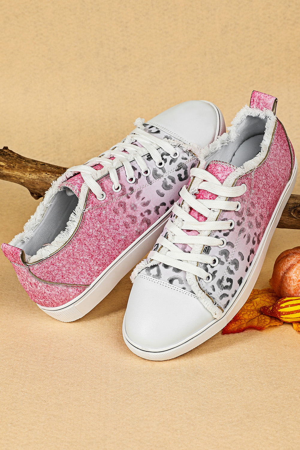 Barbie Style Pink Ombre Leopard Print Casual Canvas Shoes Women's Shoes JT's Designer Fashion