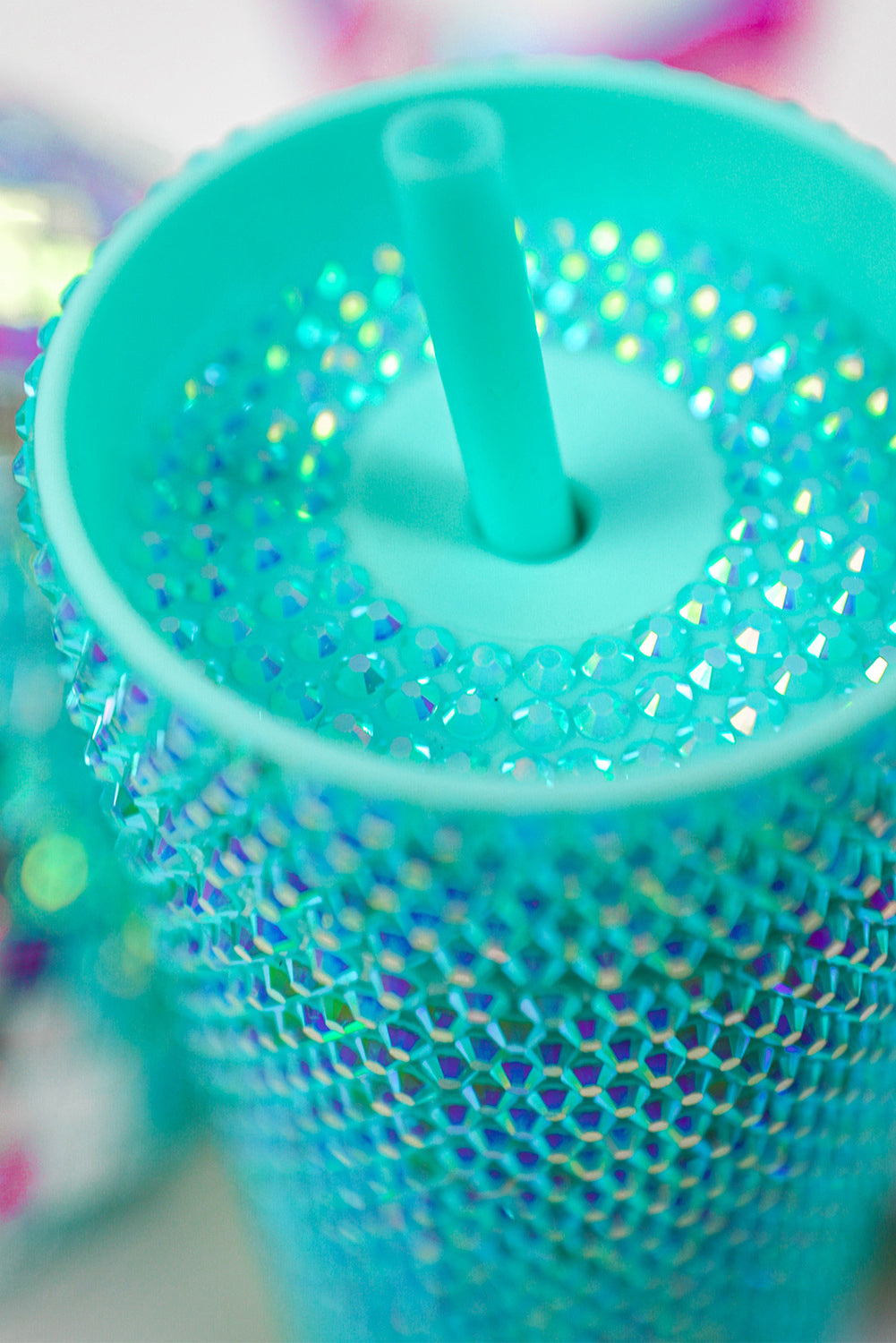 Green Full Rhinestone Straw Cup Tumblers JT's Designer Fashion