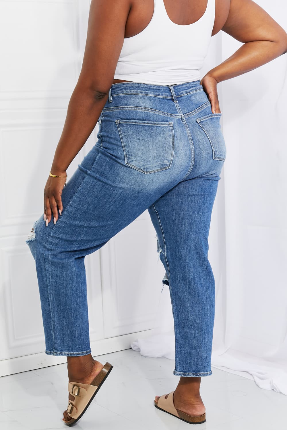 RISEN Full Size Emily High Rise Relaxed Jeans Jeans JT's Designer Fashion