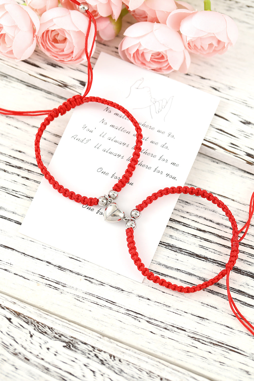 Red Braided Heart Magnet Attraction Charm Valentines Bracelet Jewelry JT's Designer Fashion