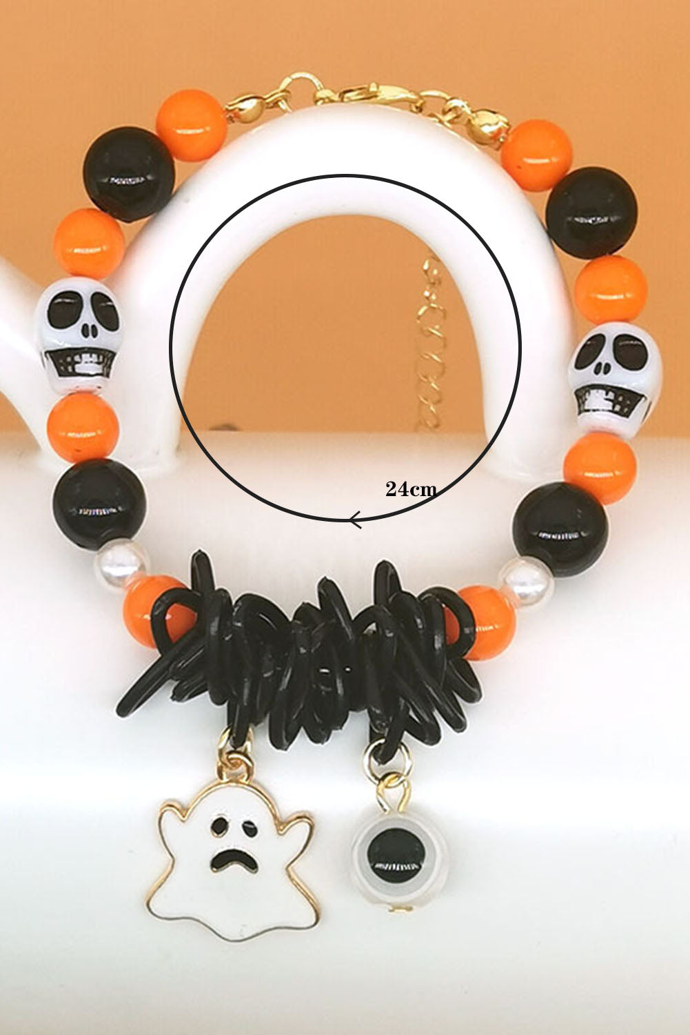 Multicolour Halloween Beading Ghost Pendant Bracelet Jewelry JT's Designer Fashion