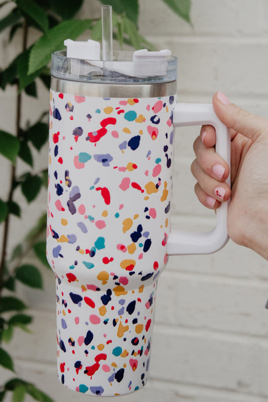 Multicolor Splash Ink Print 304 Stainless Steel Vacuum Cup Tumblers JT's Designer Fashion