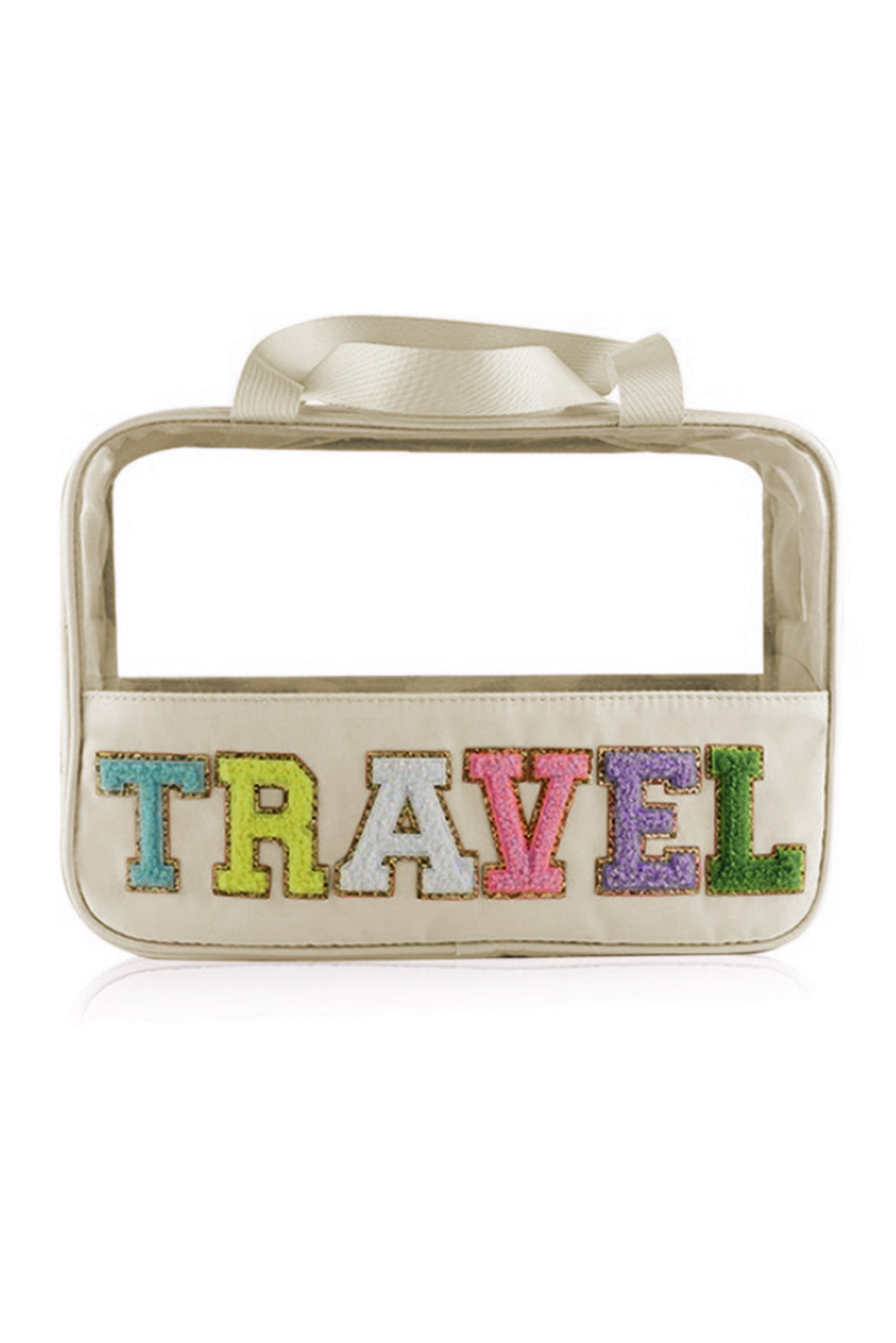 Parchment TRAVEL Chenille Letter Clear PVC Makeup Bag Other Accessories JT's Designer Fashion