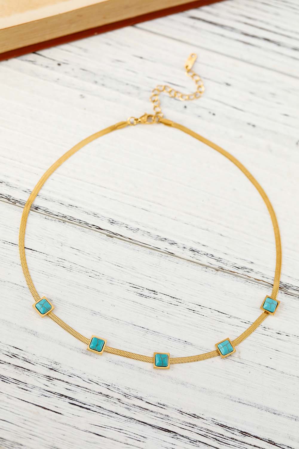 Gold Turquoise Snake Bone Choker Jewelry JT's Designer Fashion