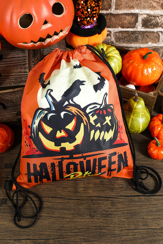 Orange Halloween Party Graphic Drawstring Candy Bag Other Accessories JT's Designer Fashion