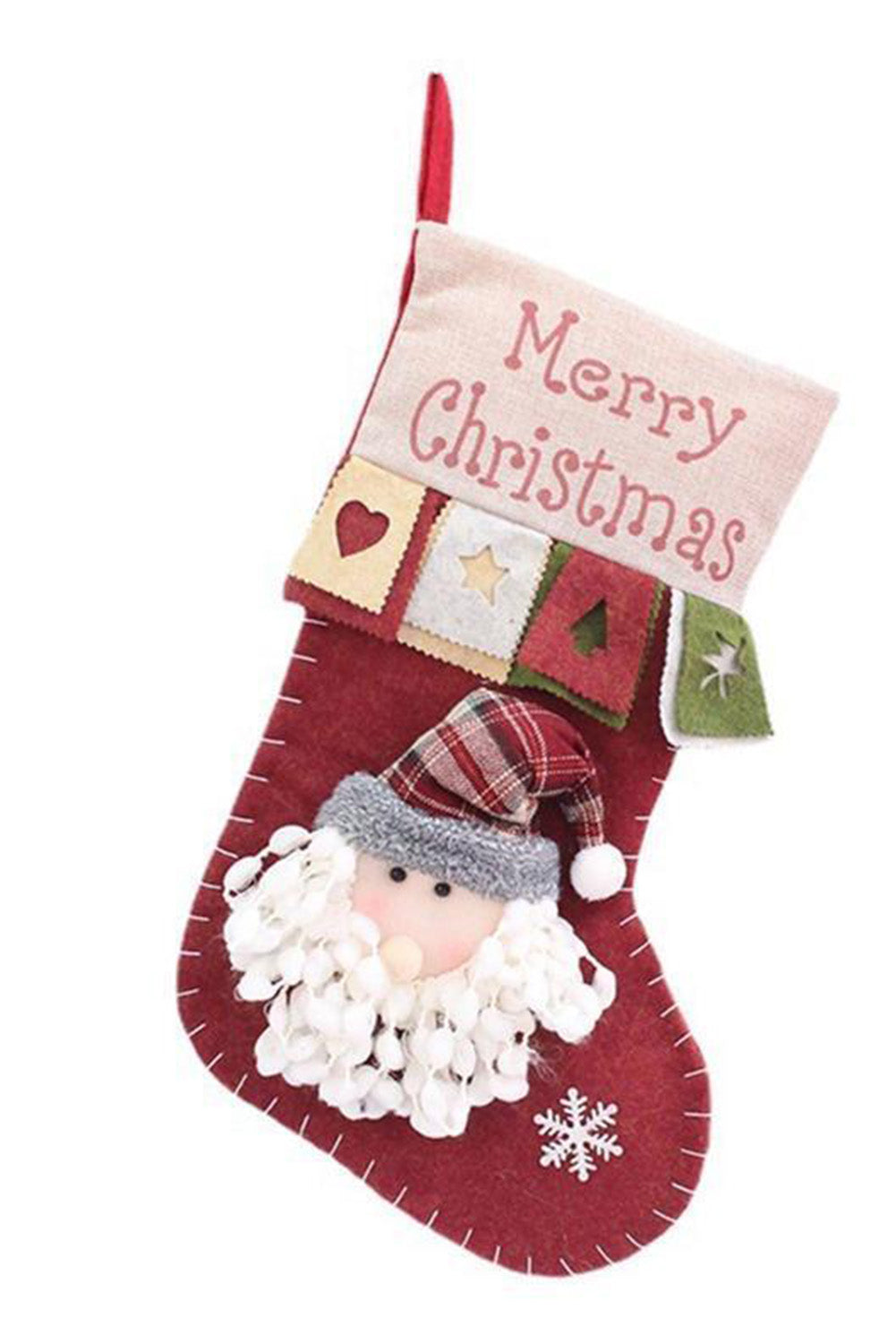 Red Dahlia Christmas Santa Claus Color Block Sock Home Decoration Other Accessories JT's Designer Fashion