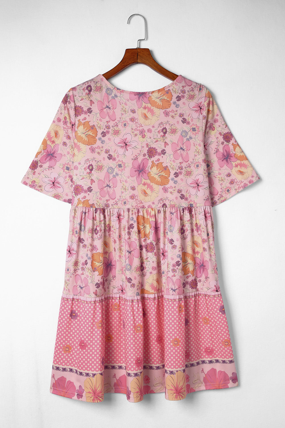 Multicolor Hibiscus Floral Print Ruffle Mini Dress Mini Dresses JT's Designer Fashion