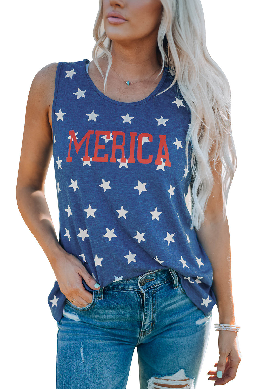 Star American Printed Tank Tank Tops JT's Designer Fashion