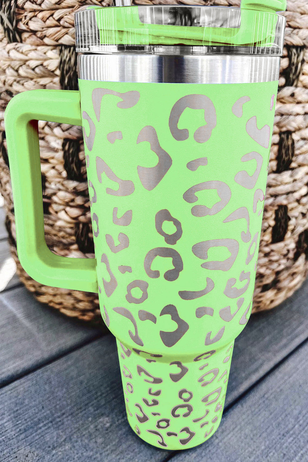 Green Leopard Spotted 304 Stainless Double Insulated Cup 40oz Tumblers JT's Designer Fashion