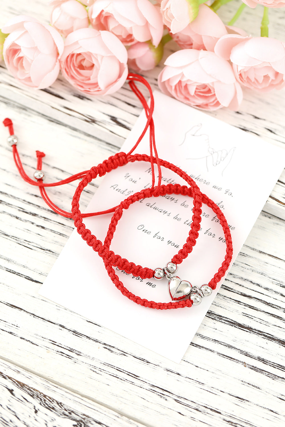 Red Braided Heart Magnet Attraction Charm Valentines Bracelet Jewelry JT's Designer Fashion