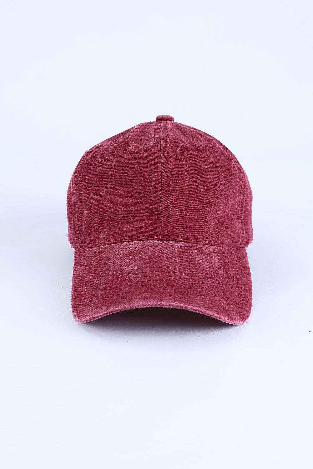 Red Vintage Wash Denim Baseball Cap Hats & Caps JT's Designer Fashion