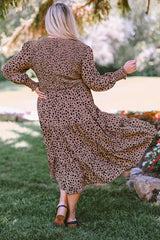 Pink Plus Size Leopard Print Smocked Tiered Dress Plus Size Dresses JT's Designer Fashion