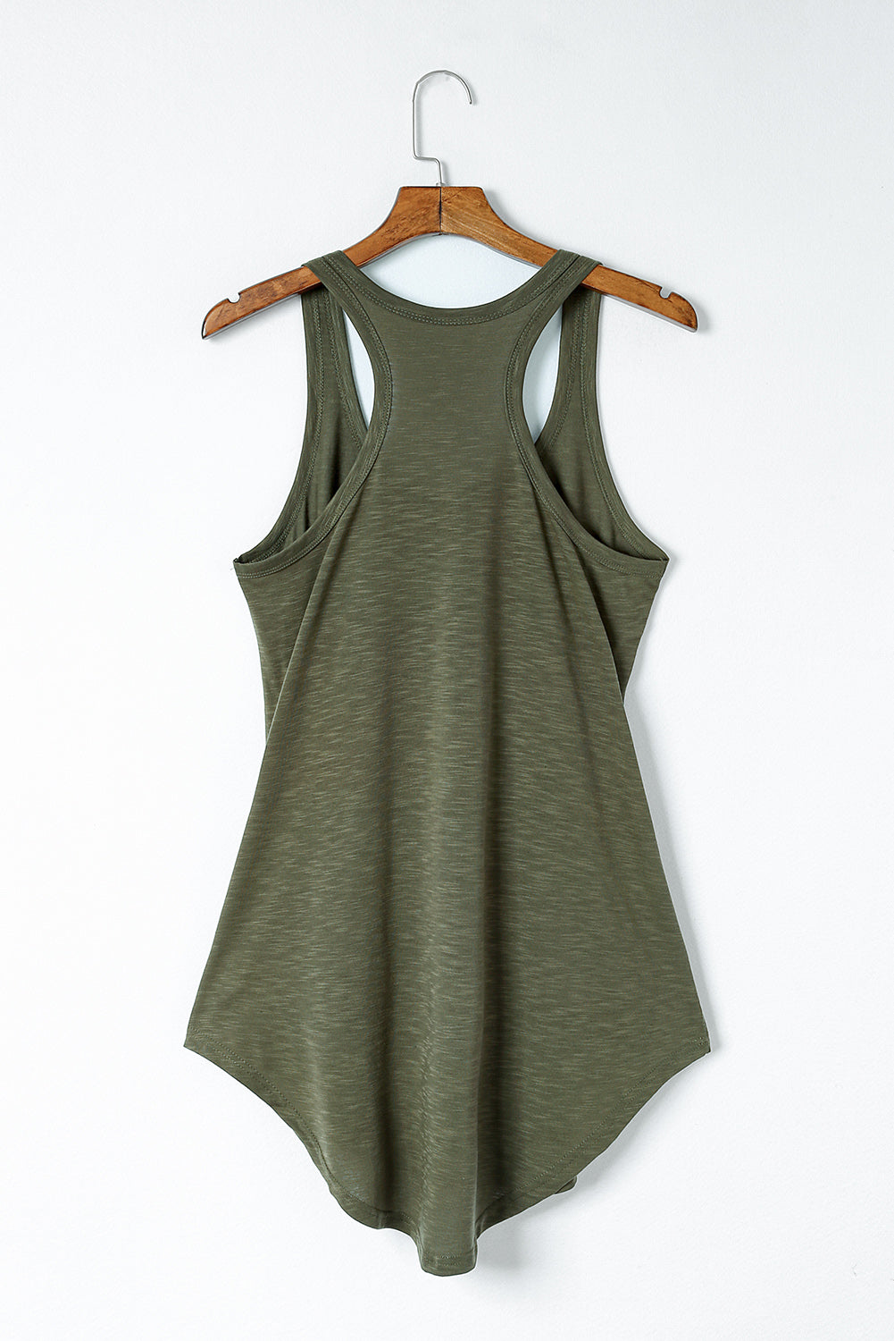 Green U Neck Racer Back Soft Tank Dress Mini Dresses JT's Designer Fashion