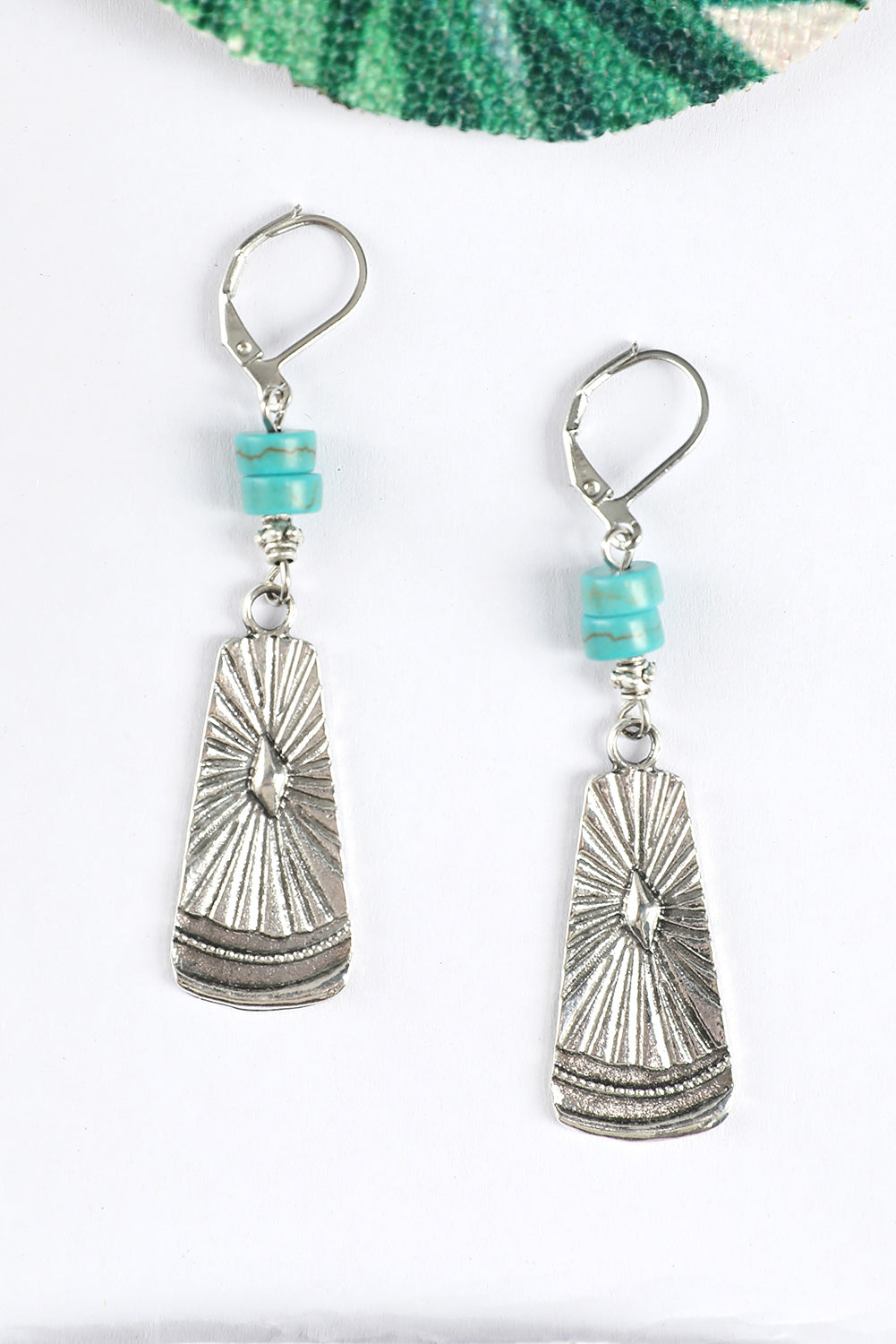 Silver Jasper Boho Style Dangle Earrings Jewelry JT's Designer Fashion