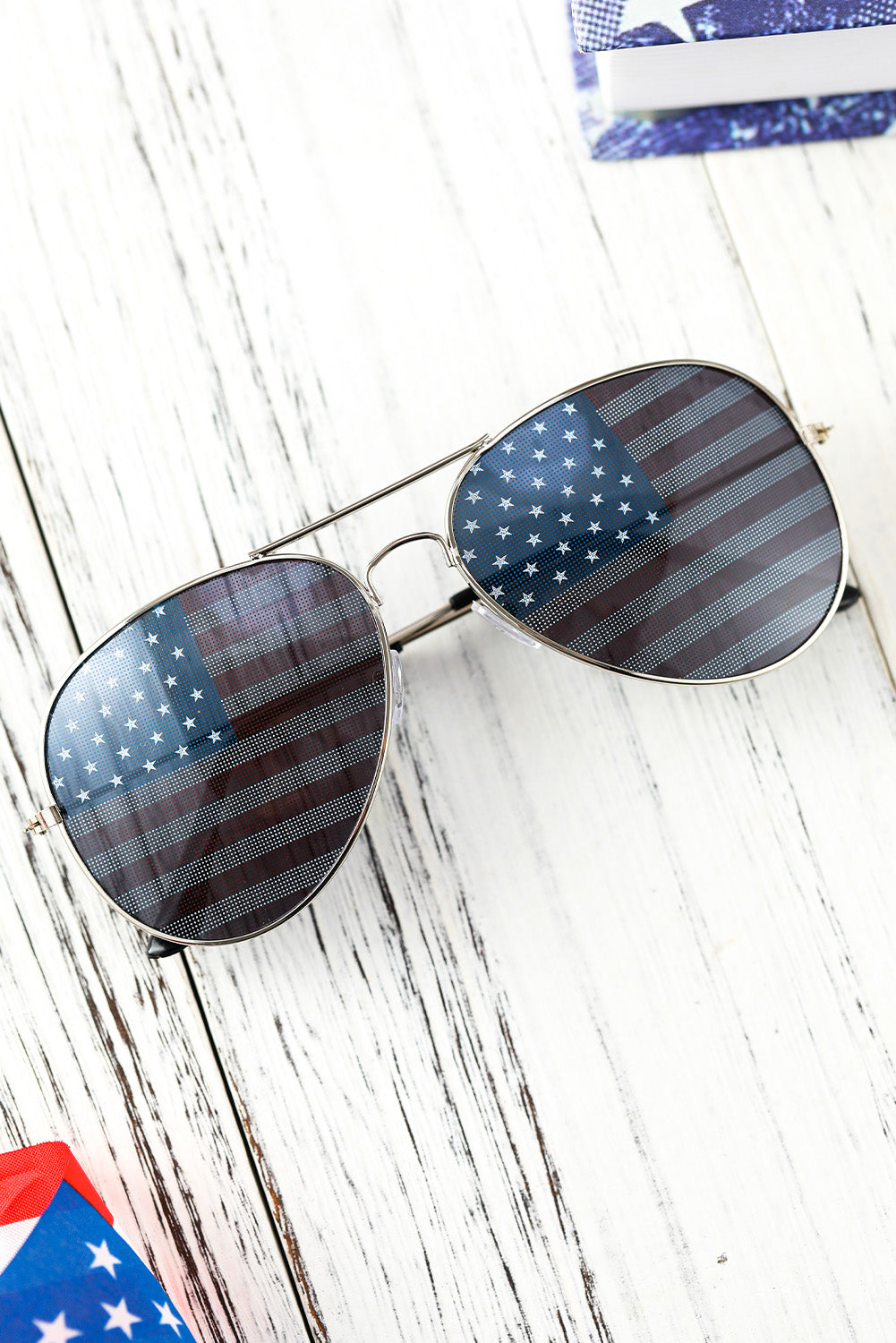 Black American Flag Lens Aviator Sunglasses Other Accessories JT's Designer Fashion