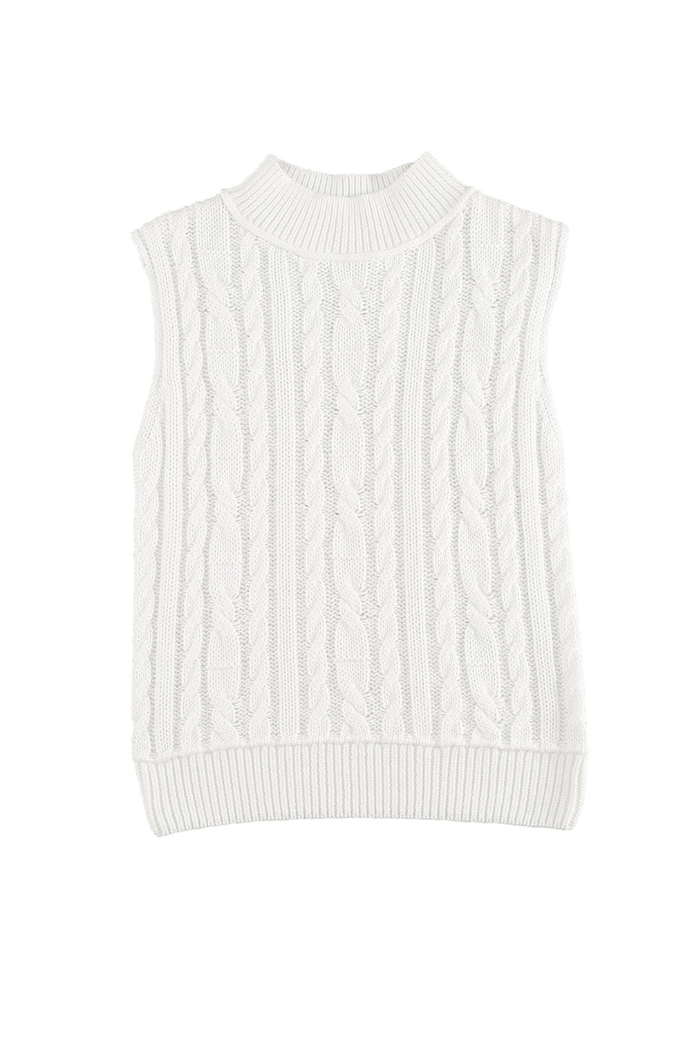 High Neck Cable Knit Sweater Vest Tank Tops JT's Designer Fashion