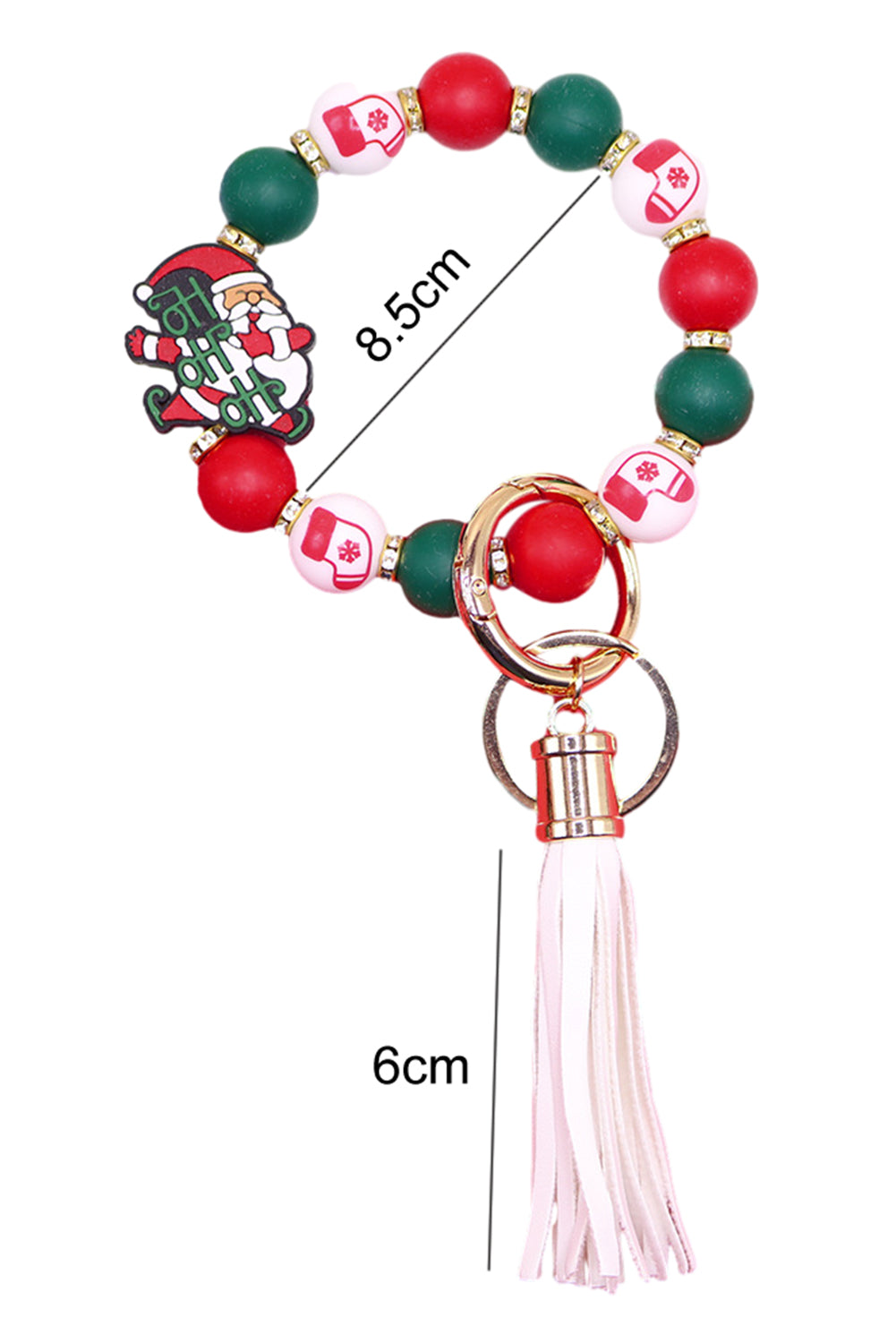 Fiery Red Christmas Silicone Bead Tassel Keyring Other Accessories JT's Designer Fashion