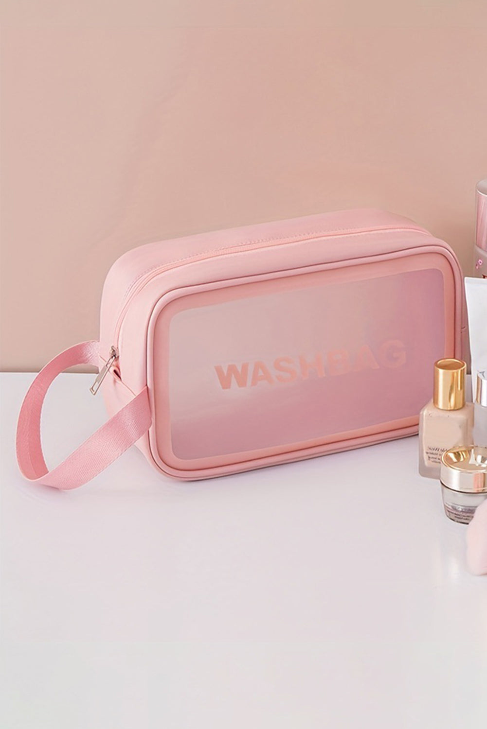 Pink WASHBAG Print Clear Frosted Waterproof Bag Set Other Accessories JT's Designer Fashion