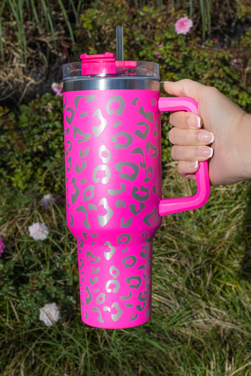 Rose Leopard Spotted 304 Stainless Double Insulated Cup 40oz Tumblers JT's Designer Fashion