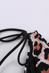 Leopard Tankini with Stripes Patchwork Tankinis JT's Designer Fashion