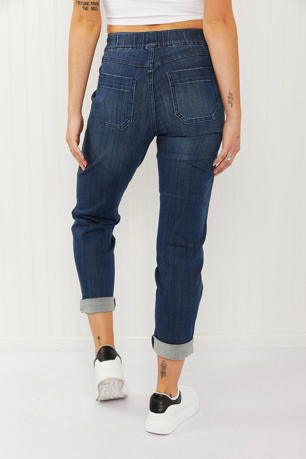 Judy Blue Full Size Drawstring Elastic Waist Jeans with Pockets Jeans JT's Designer Fashion