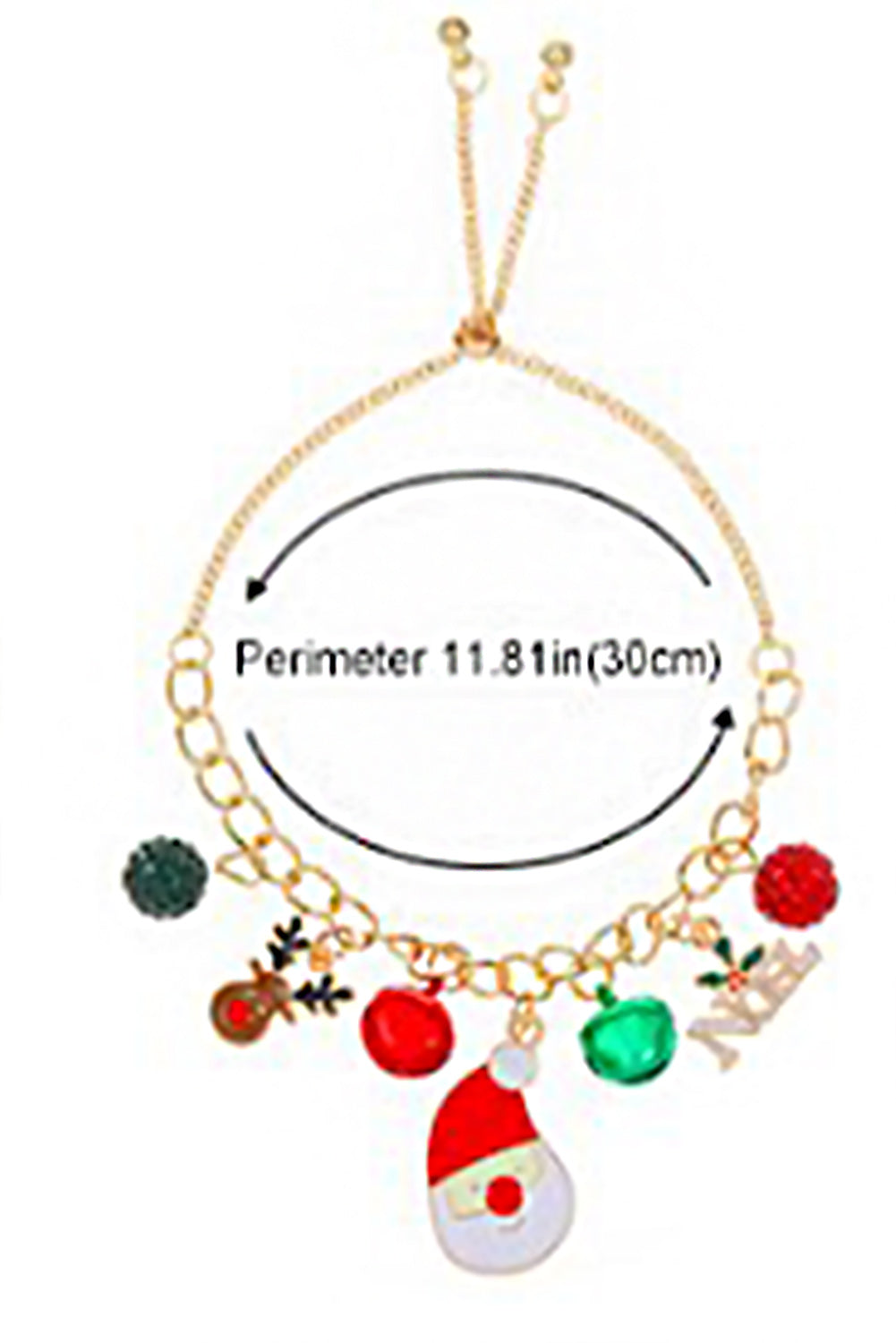 Gold Christmas Pendant Pull Out Chain Bracelet Jewelry JT's Designer Fashion