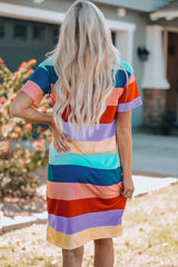 Multicolor Family Matching Letter Printed Color Block Mini Dress Mini Dresses JT's Designer Fashion
